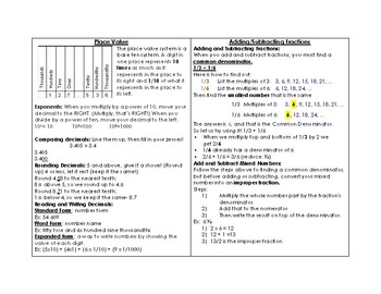 Preview of 5th Grade End of Grade Test Study Guide- All Standards