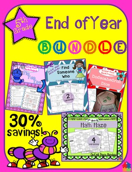 Preview of 5th Grade End of Year BUNDLE