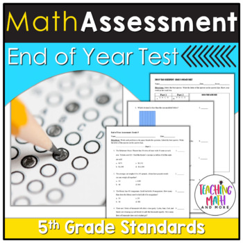 Preview of 5th Grade End of Year Math Assessment