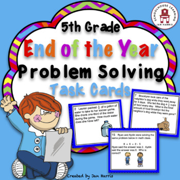 Preview of End of the Year 5th Grade  Task Cards | Word Problems