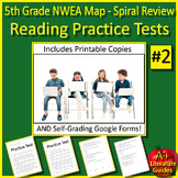 5th Grade NWEA MAP Reading Test Prep - Printable AND SELF-GRADING GOOGLE QUIZZES