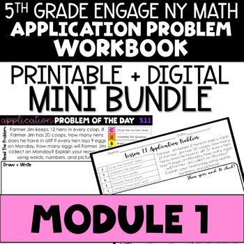 Preview of 5th Application Problems - Engage NY Math Module 1 - Distance Learning Bundle