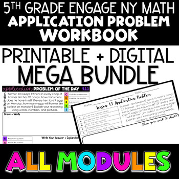 Preview of 5th Math Application Problems Engage NY - PRINT AND DIGITAL - FULL YEAR BUNDLE