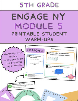 Preview of 5th Grade Engage NY Module 5 Printable Student Warm-Up