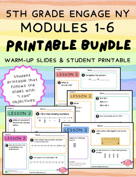 Preview of 5th Grade Engage NY Modules 1-6 Printable Warm-Up BUNDLE