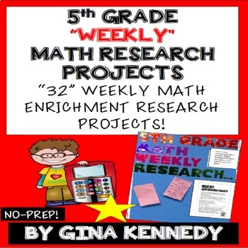 5th Grade Math Projects Weekly Enrichment For The Entire Year