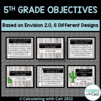 Preview of 5th Grade Envision 2.0 Objectives