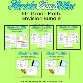 Preview of 5th Grade Envision Math Word Wall & Organizer Bundle