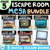 5th Grade End of Year Escape Room Bundle - Digital Math EL
