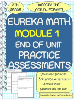 5th Grade Eureka Math Module 1 Practice Assessments / 3 ...