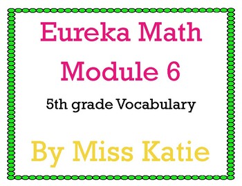 Preview of Eureka Math Vocabulary Posters Module 6-5th Grade