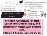 5th Grade Printable Objectives Module 4 Topic D Compatible