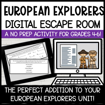 Preview of 5th Grade European Explorers Digital ESCAPE ROOM | Age of Exploration, NO PREP