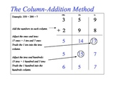 5th Grade Everyday Math Algorithm Poster - Column Addition