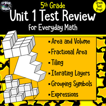 Preview of Everyday Math 5th Grade Unit 1 Review/Test Prep/Study Guide