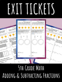 5th Grade Exit Ticket - Set 2 - Adding and Subtracting Fractions