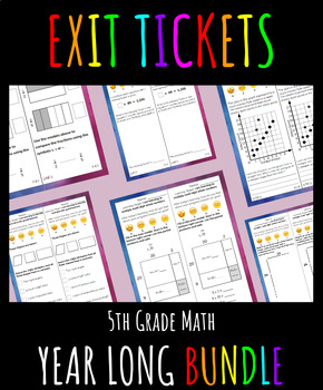 Preview of 5th Grade Exit Tickets - BUNDLE - ALL 7 SETS