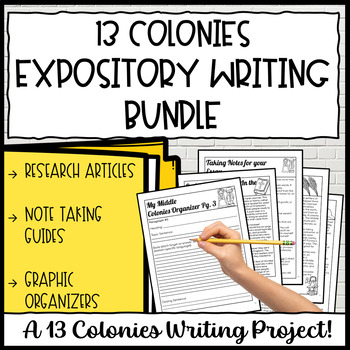 Preview of 5th Grade Expository Writing Projects | 13 Colonies Informational Writing