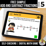 5th Grade FREE Digital Math Game | Add and Subtract Fractions