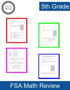 Preview of 5th Grade - FSA Math Test Prep Packet