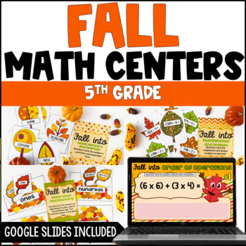 Preview of 5th Grade Fall Math Activities - Printable and Digital Math Activities
