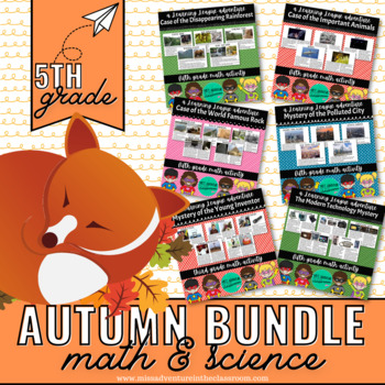 Preview of 5th Grade AUTUMN Math & Science Learning League Adventure *GROWING BUNDLE*