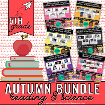 Preview of 5th Grade AUTUMN Reading & Science Learning League Adventure *GROWING BUNDLE*