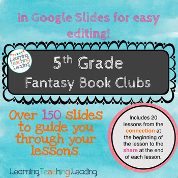 Preview of 5th Grade Fantasy Book Clubs Google Slides Distance Learning