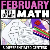 5th Grade February Math Centers Valentine's Day Glyph Craf