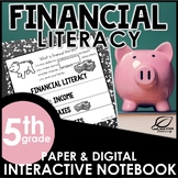 5th Grade Financial Literacy Interactive Notebook Set | Di