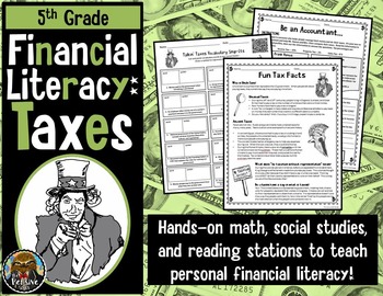 Preview of 5th Grade Financial Literacy: Taxes--Math, Social Studies, Reading (TEKS, STAAR)