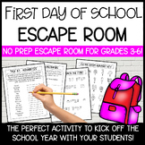 5th Grade First Day of School Escape Room | A perfect NO P