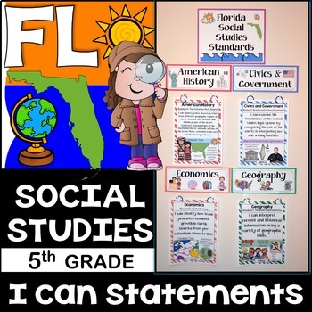 Preview of 5th Grade Florida Social Studies Standards I Can Statements - Florida Standards