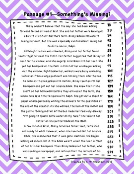 Preview of 5th Grade Fluency Passages with Comprehension Questions FREEBIE
