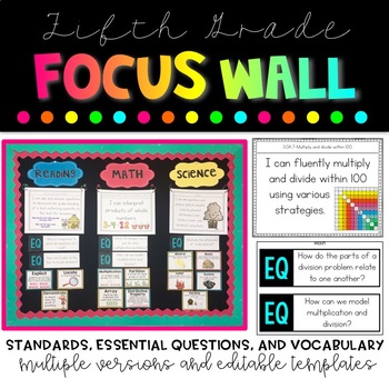 Preview of 5th Grade Focus Wall Bundle