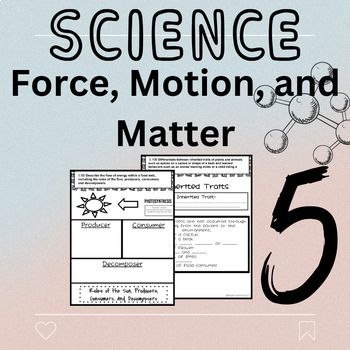 Preview of 5th Grade Force, Motion, and Matter 5.6 Worksheet/Assessment STAAR Bundle