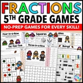 5th Grade Fraction Center Games - Add, Subtract, Multiply 