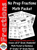 5th Grade Fraction Packet - All Standards - Homework, Guid