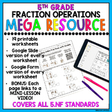 5th Grade Fraction Review Interactive Worksheets, Google S