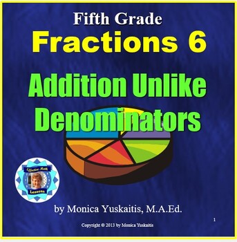 Preview of 5th Grade Fractions 6 - Addition of Unlike Denominators Powerpoint Lesson