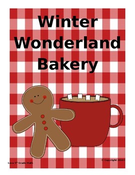 Preview of 5th Grade Fractions Complete Unit Editable: Winter Wonderland Bakery Theme