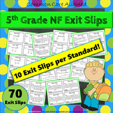 5th Grade Fractions Exit Slips/Tickets ★ Common-Core Aligned Math