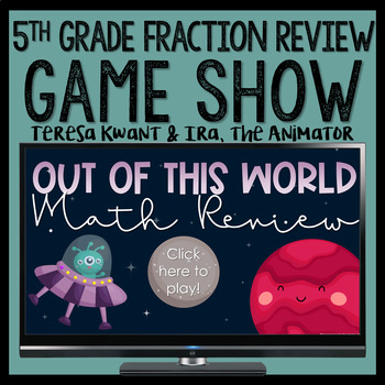 Preview of 5th Grade Fractions Game Show Math Review Jeopardy Style Activity