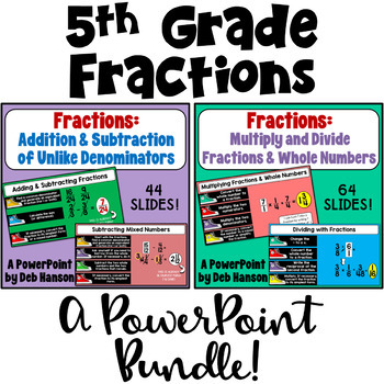 Preview of 5th Grade Fractions PowerPoint Bundle