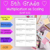 5th Grade Fractions Practice-Multiplication as Scaling {5.