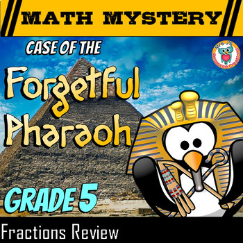 Preview of 5th Grade Fractions Review - Math Mystery Fractions Game