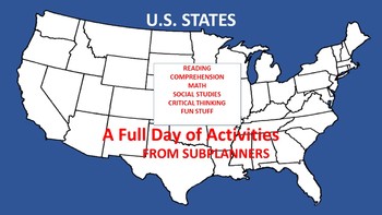 Preview of U.S. States - Common Core Aligned Full Day For Your Sub