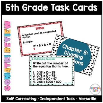 Preview of 5th Grade GOMath! Chapter Review Task Cards