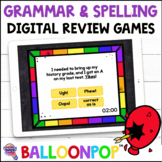5th Grade GRAMMAR & SPELLING Digital Review Games BalloonP