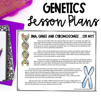 Preview of 5th Grade Genetic Unit Lesson Plans - NC Essential Science Standards 5.L.3